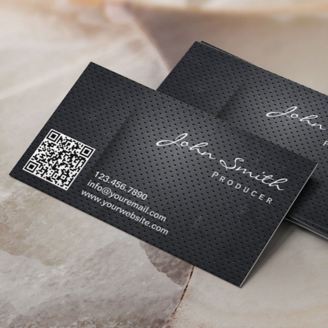 Black Metal QR Code Producer Business Card (Creator Uploaded)