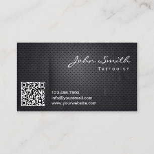 Black Metal QR Code Tattoo Art Business Card