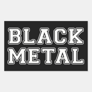 Black Metal Rectangular Sticker