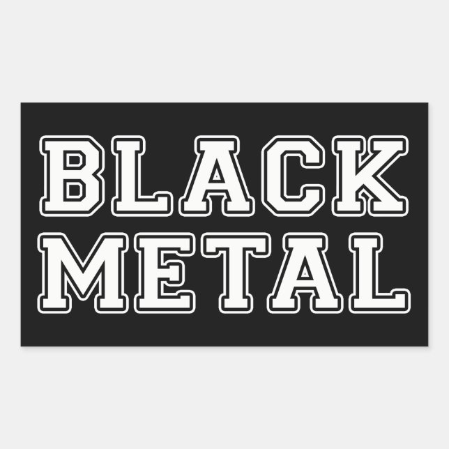 Black Metal Rectangular Sticker (Front)