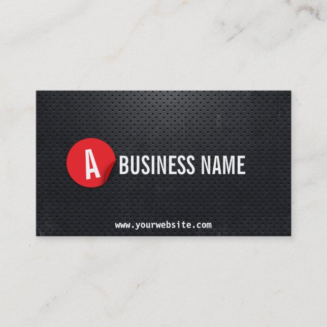 Black Metal Red Label Ski Business Card (Front)