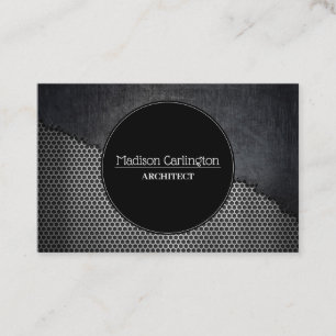 Black Metal Ripped Industrial Texture Business Card