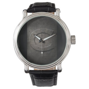 Black Metal Rustic C Monogram Watch