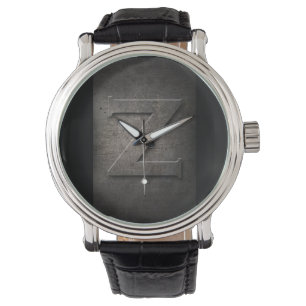 Black Metal Rustic Z Monogram Watch