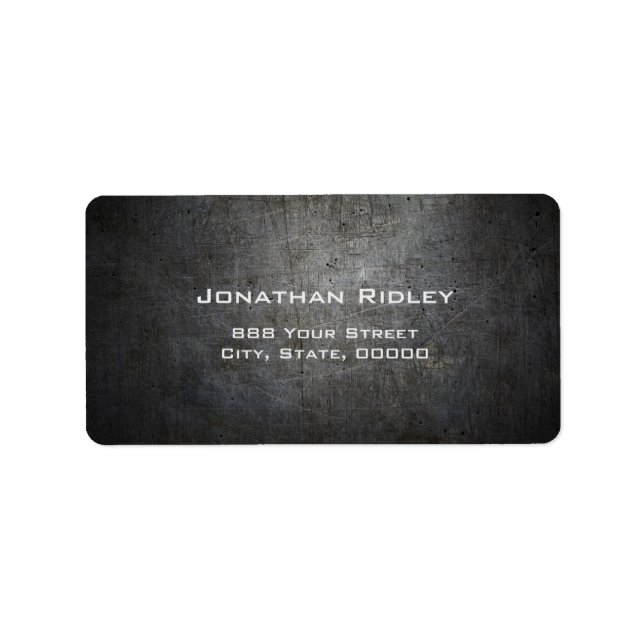 Black METAL Shipping Label (Front)