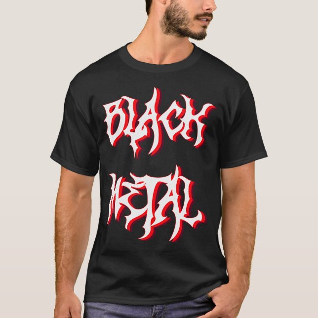 Black Metal Simple Design T-Shirt (Front)