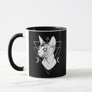 Black Metal Sphynx Cat Goth and Death Metal  Mug