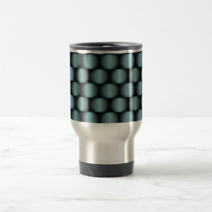 Black Metallic Abstract Basket Weave Commuter Travel Mug
