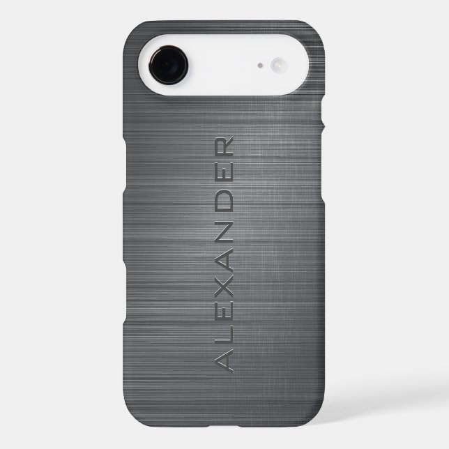 Black Metallic Brushed Aluminium Look 3-Monogram Case-Mate Samsung Galaxy Case (Back)