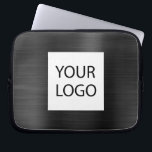 Black Metallic - Custom Logo Promotional Laptop Sleeve<br><div class="desc">Modern Black Faux Metallic Stainless Elegant Your Custom Logo Promotional Laptop Bag or Sleeve Promotional (promo) advertisement Case. This classy professional business computer case can be customised to include your company or business logo.</div>