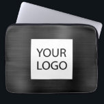 Black Metallic - Custom Logo Promotional Laptop Sleeve<br><div class="desc">Modern Black Faux Metallic Stainless Elegant Your Custom Logo Promotional Laptop Bag or Sleeve Promotional (promo) advertisement Case. This classy professional business computer case can be customised to include your company or business logo.</div>