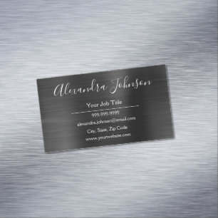 Black Metallic Foil Modern and Elegant Magnetic Business Card