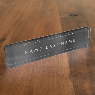 Black Metallic Foil Modern Custom Professional Nameplate