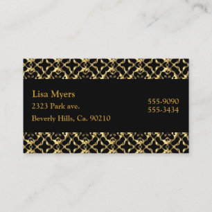 Black & Metallic Gold Lattice Business Card