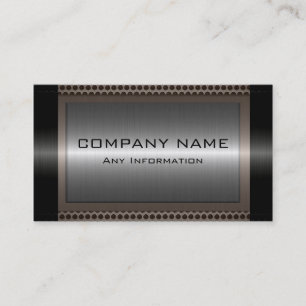 Black Metallic Silver Grey Steel Metal Look #17 Business Card