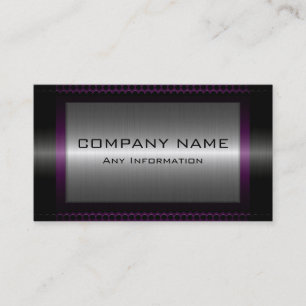 Black Metallic Silver Grey Steel Metal Look #24 Business Card