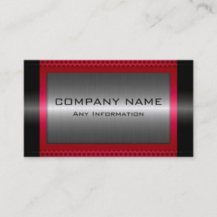 Black Metallic Silver Grey Steel Metal Look #4 Business Card