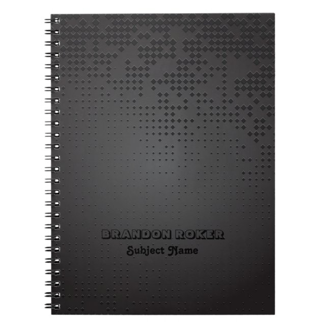 Black Metallicgeometric design Notebook (Front)
