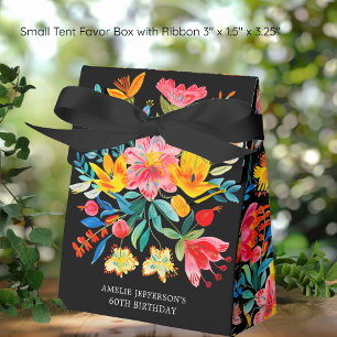 Black Mexican Bright Floral Fiesta Birthday Favour Box