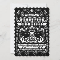 Black Mexican Fantail Doves Papel Picado Wedding