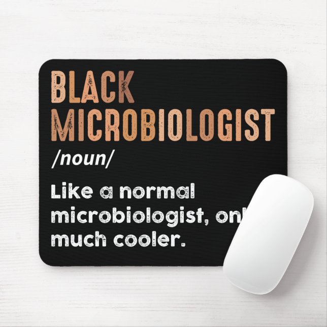 Black Microbiologist Funny Definition Microbiology Mouse Mat (With Mouse)
