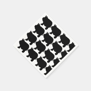 Black Mini Pig Cocktail Paper Napkins