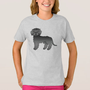 Black Miniature Goldendoodle Cute Cartoon Dog T-Shirt