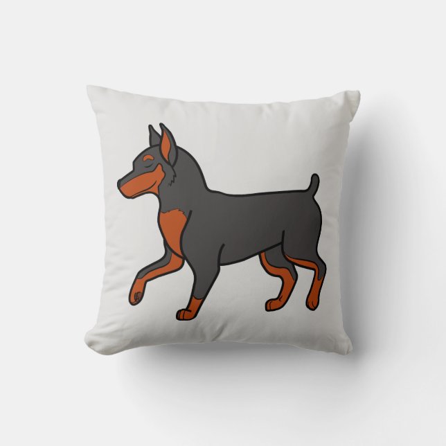 Black Miniature Pinscher Cushion (Front)