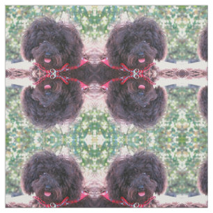 Black Miniature Poodle Fabric