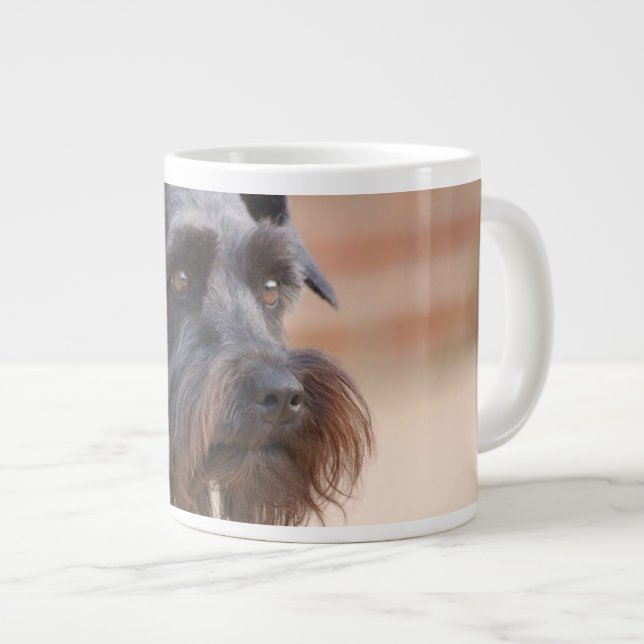Black Miniature Schnauzer Large Coffee Mug (Front Right)