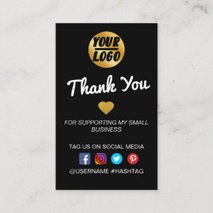 black Minimal Business Thank You For Order Insert