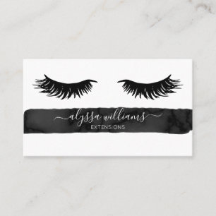 Black Minimal Modern Elegant Lash Services Business Card