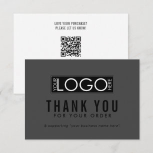 Black Minimal Modern Thank You For Shopping Card
