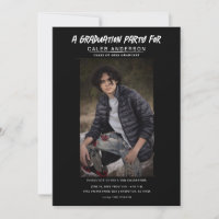Black Minimal Photography Photo Graduation Party