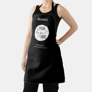 Black Minimal Professional Business Company Logo Apron