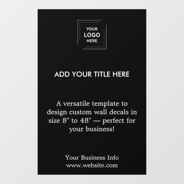 Black Minimal Stylish Business Logo Window Cling (Sheet)