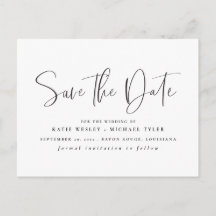 Black Minimal Typography Save the Date