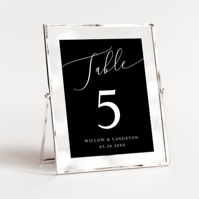 Black Minimal Wedding  Table Number (Creator Uploaded)