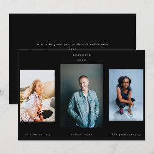 Black Minimalism Portrait Photo College University Announcement