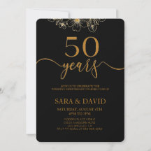 Black Minimalist 50th wedding anniversary