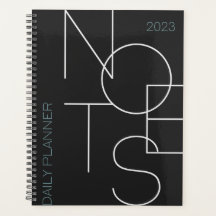 Black Minimalist Aesthetic Typographic Planner