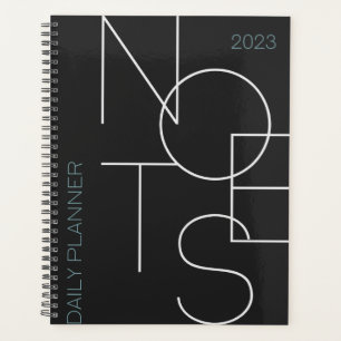 Black Minimalist Aesthetic Typographic Planner