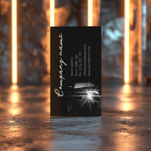 Black Minimalist Automotive Business Card