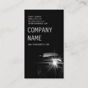 Black Minimalist Automotive Business Card