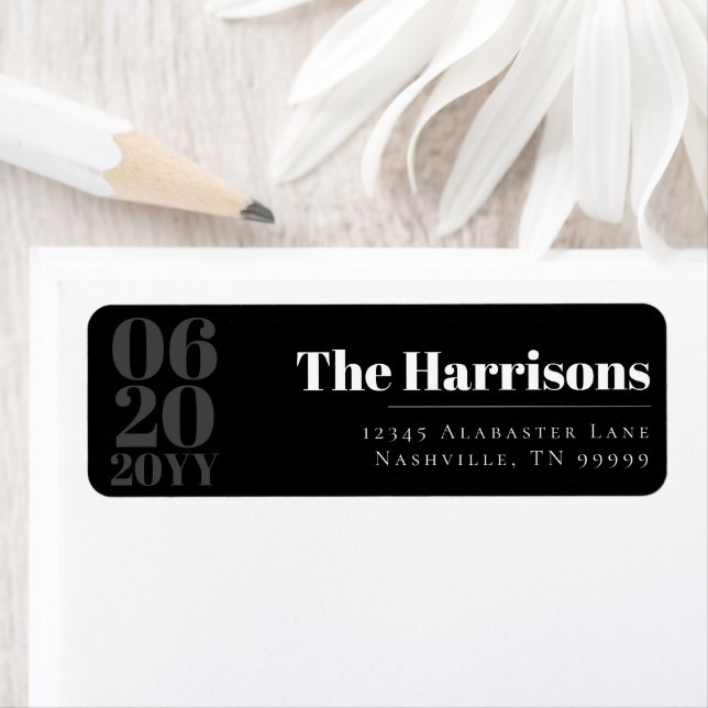 Black Minimalist Bold Type Wedding Address (Insitu)