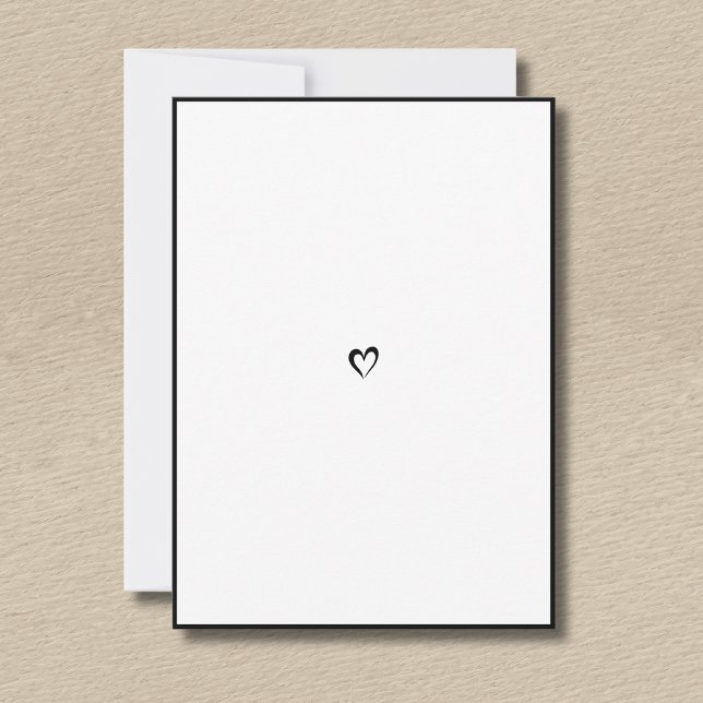 Black Minimalist Border Little Heart No Text  Card (Creator Uploaded)