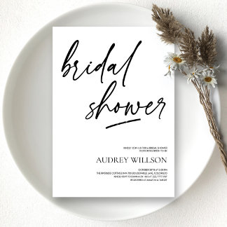 Black Minimalist Bridal Shower Invitation