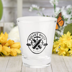 Black Minimalist Bullet Shot Glass