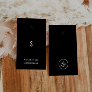 Black Minimalist Clothes Hang Tag Card