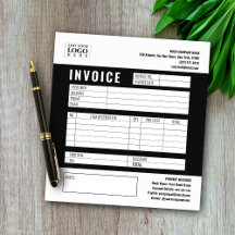 Black Minimalist Custom Business Invoice Logo